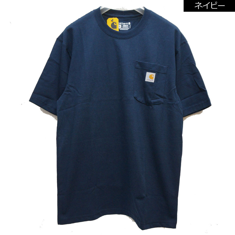 【Carhart】3カラー 長袖 ポケット ロゴ Tシャツ / 送料無料 CARHARTT】 ポケット付きロングスリーブロゴTシャツ【ペア対応