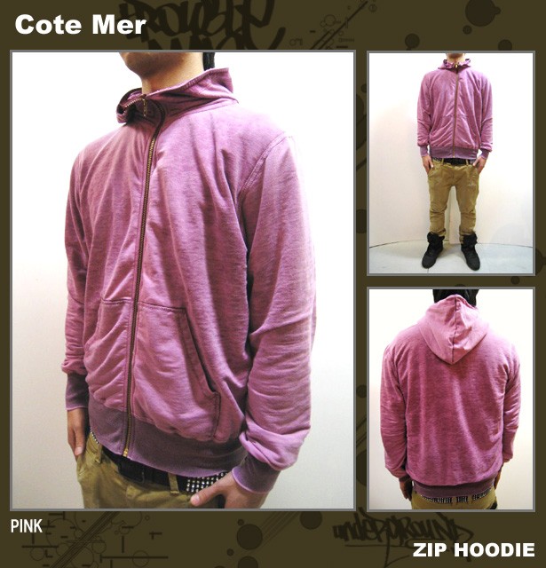 Cote Mer[コートメール] ZIP UP HOODIE / ピンク : cote-0006 : Mr