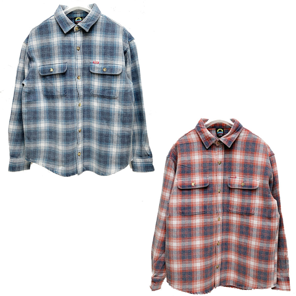 SALE セール 全2色 デウスエクスマキナ DEUS EX MACHINA チェックシャツ VACAY CHECK SHIRT ネルシャツ レッド  ブルー RED BLUE 赤 青 DMF235076