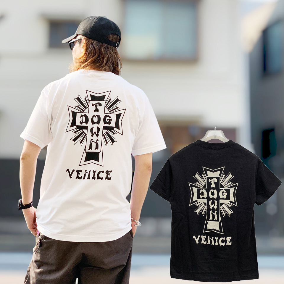 DOGTOWN（ドッグタウン） 全2色 DOG TOWN Tシャツ VENICE CROSS LOGO S