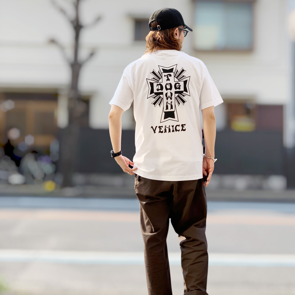 DOGTOWN（ドッグタウン） 全2色 DOG TOWN Tシャツ VENICE CROSS LOGO S