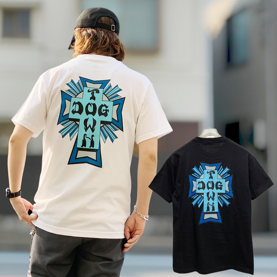 DOGTOWN（ドッグタウン） 全2色 DOG TOWN Tシャツ CROSS LOGO COLOR S