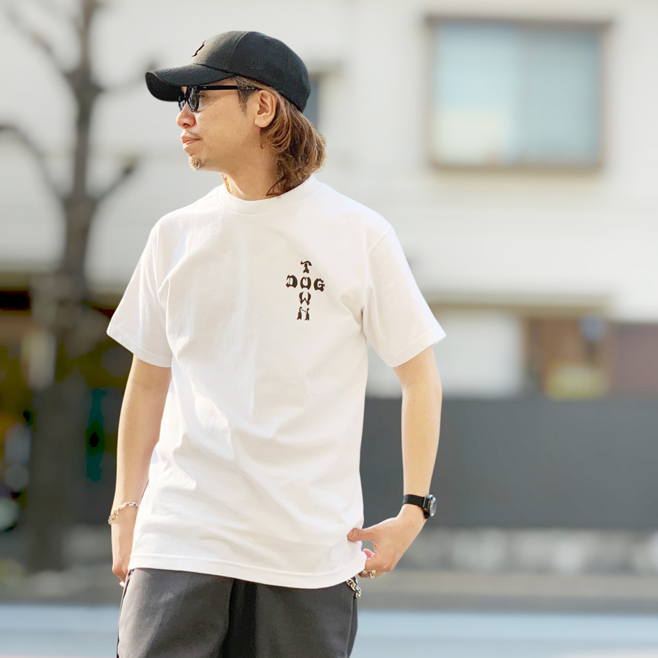DOGTOWN（ドッグタウン） 全2色 DOG TOWN Tシャツ CROSS LOGO COLOR S 