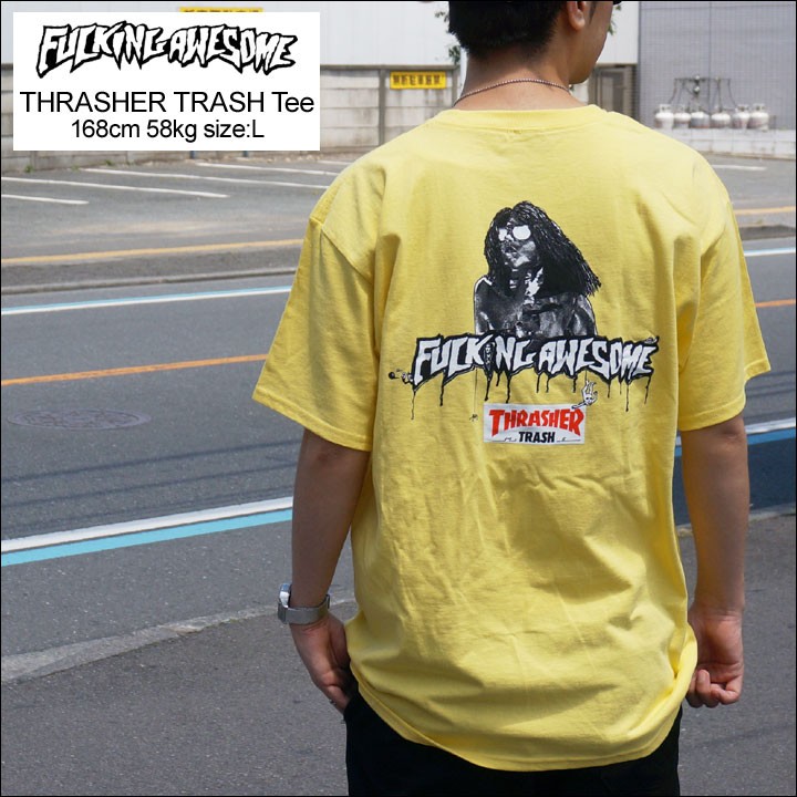 FUCKING AWESOME ファッキングオーサム Tシャツ THRASHER TRASH Tee スラッシャー イエロー YELLOW 黄色