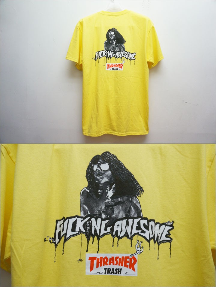 FUCKING AWESOME ファッキングオーサム Tシャツ THRASHER TRASH Tee スラッシャー イエロー YELLOW 黄色