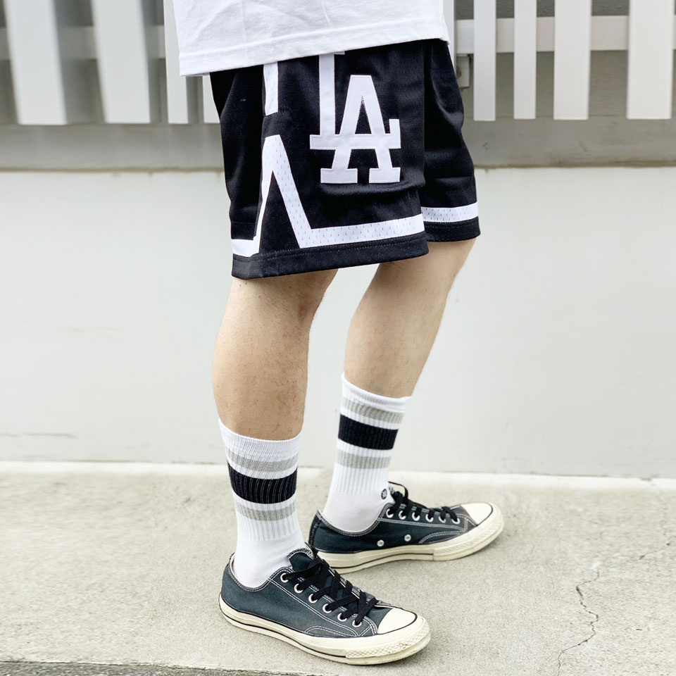 ファナティクス FANATICS 別注ショートパンツ MLB MESH SHORT - LOS ANGELES DODGERS ドジャース 黒 BLACK | Fanatics | 01