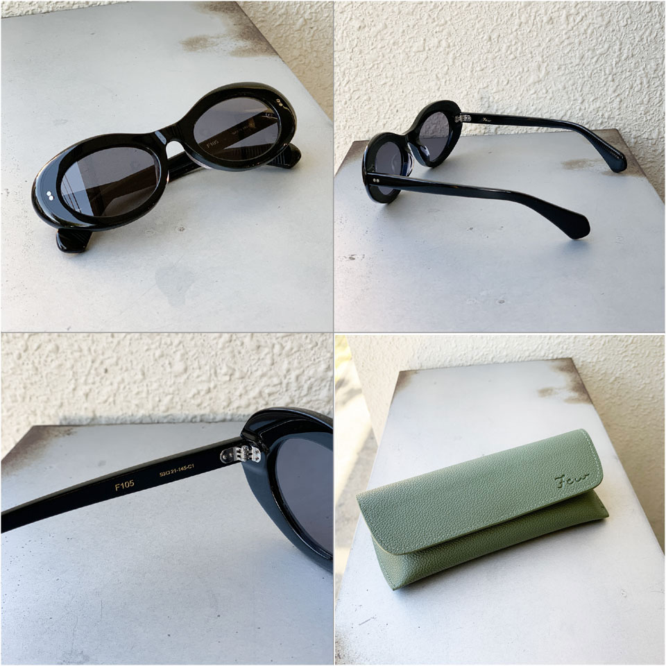 Few by NEW. ヒュー サングラス F105 C-1 C-3 キャッツアイ ブラック