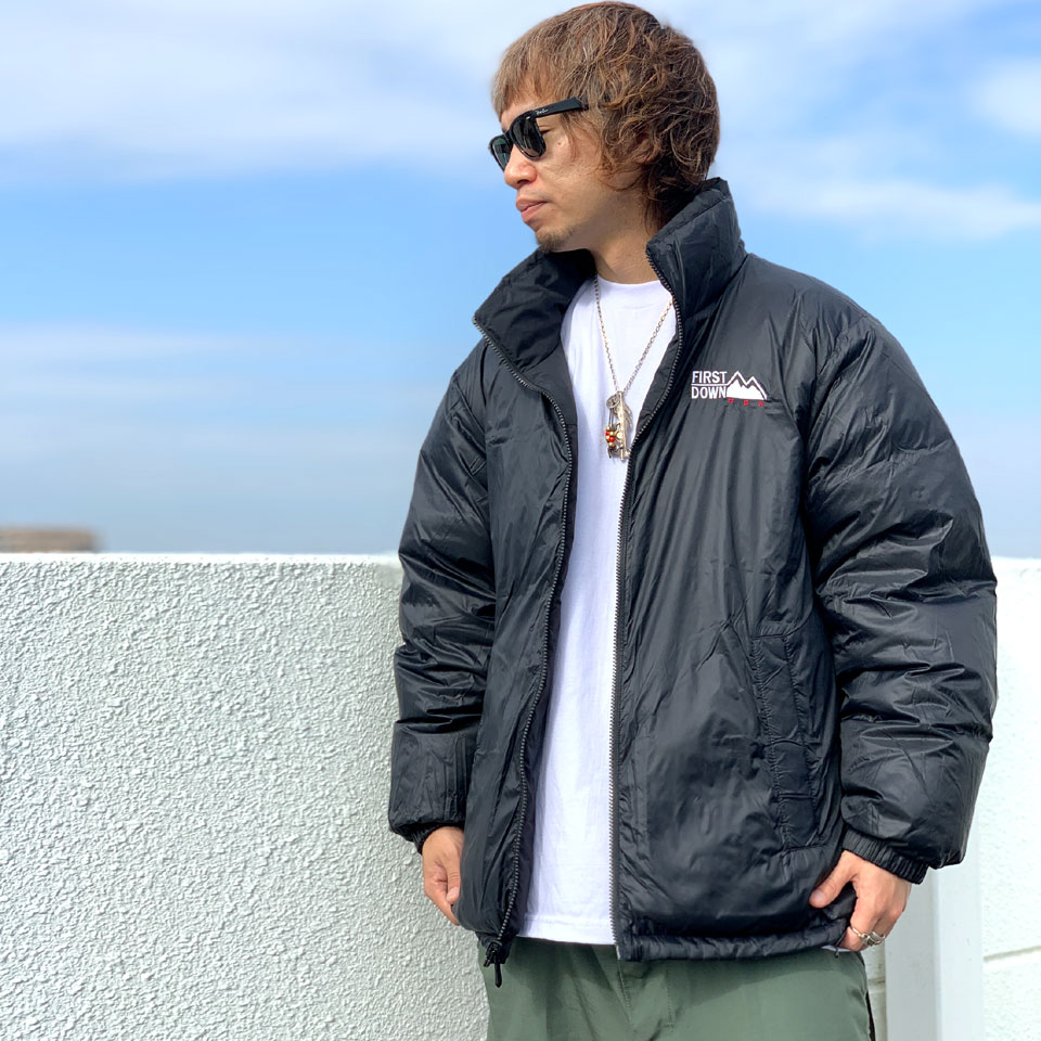 ファーストダウン FIRST DOWN リバーシブル ダウンジャケット REVERSIBLE BUBBLE DOWN JACKET MICROFT  F542001 ブラック 黒 BLACK