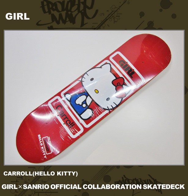 ■GIRL［ガール］ GIRL×SANRIO OFFICIAL COLLABRATION SKATEDECK サンリオ スケート デッキ スケボー  CARROLL HELLO KITTY ハローキティー / レッド 赤