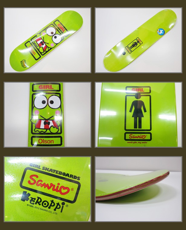 GIRL［ガール］ GIRL×SANRIO OFFICIAL COLLABRATION SKATEDECK サンリオ スケート デッキ スケボー  OLSON KEROPPI ケロッピ / イエローグリーン 黄緑 : gir1201ols : Mr-vibes - 通販 - Yahoo!ショッピング