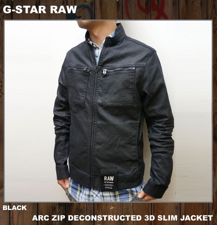 G-STAR RAW ジースターロウ デニムジャケット ARC ZIP DECONSTRUCTED 3D SLIM JACKET ブラック 黒  BLACK D02035-7101-082
