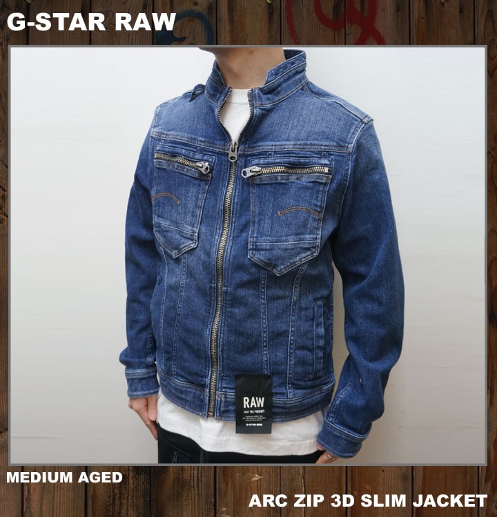 G-STAR RAW ジースターロウ デニムジャケット ARC ZIP 3D SLIM JACKET ブルー インディゴ D04910-8591-071