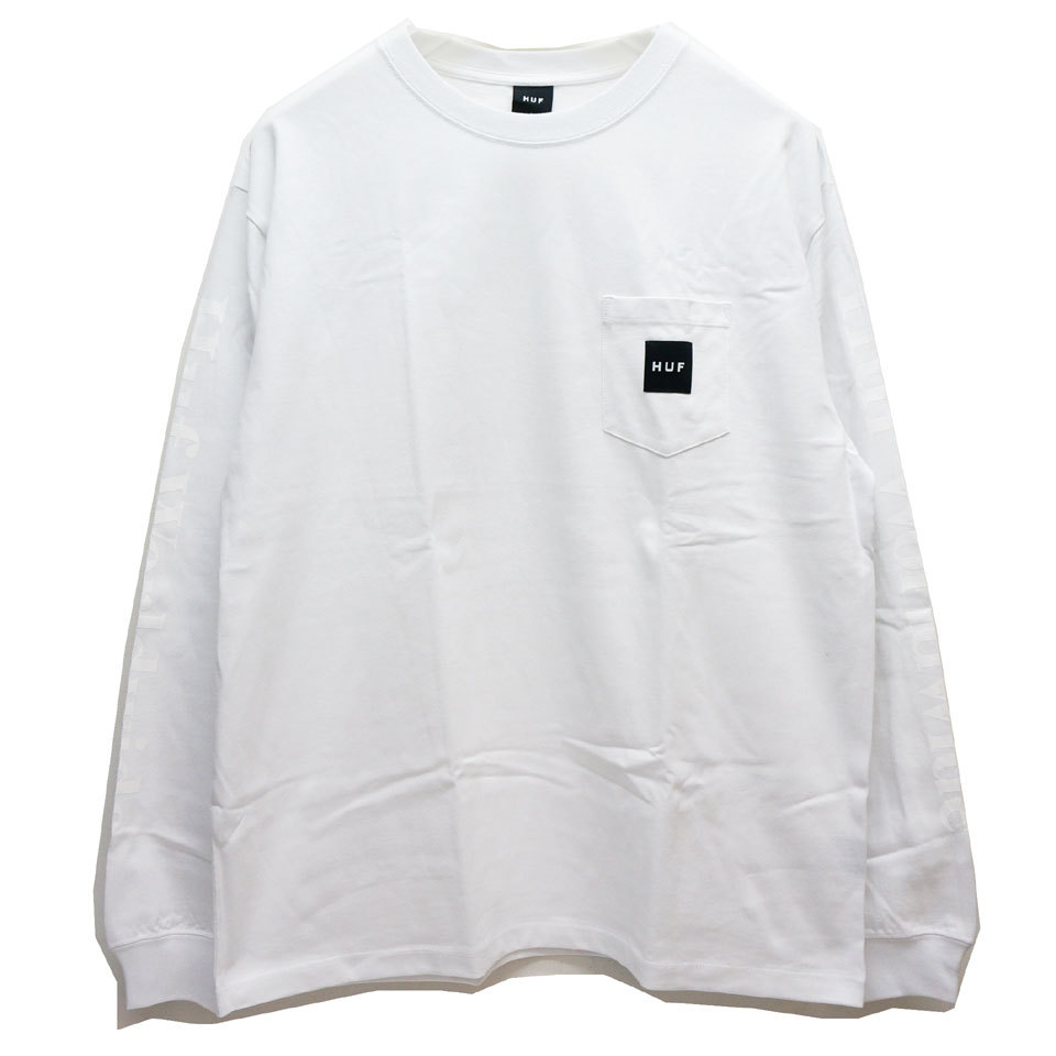 HUF（ハフ） 全2色 ロンT Tシャツ BOX LOGO POCKET L/S TEE ボックス