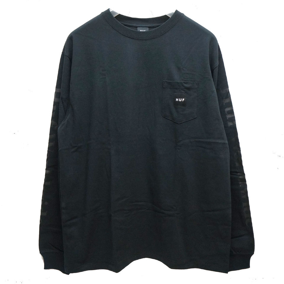 HUF（ハフ） 全2色 ロンT Tシャツ BOX LOGO POCKET L/S TEE ボックス