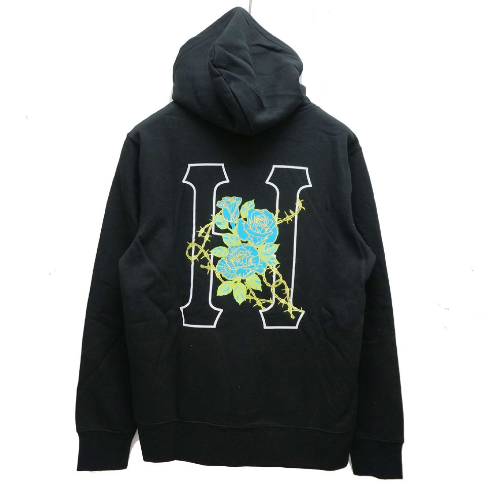 全2色 ハフ HUF パーカー BARB WIRE CLASSIC H P/O HOODIE フーディー バックプリント ブラック ホワイト 黒 白  BLACK WHITE