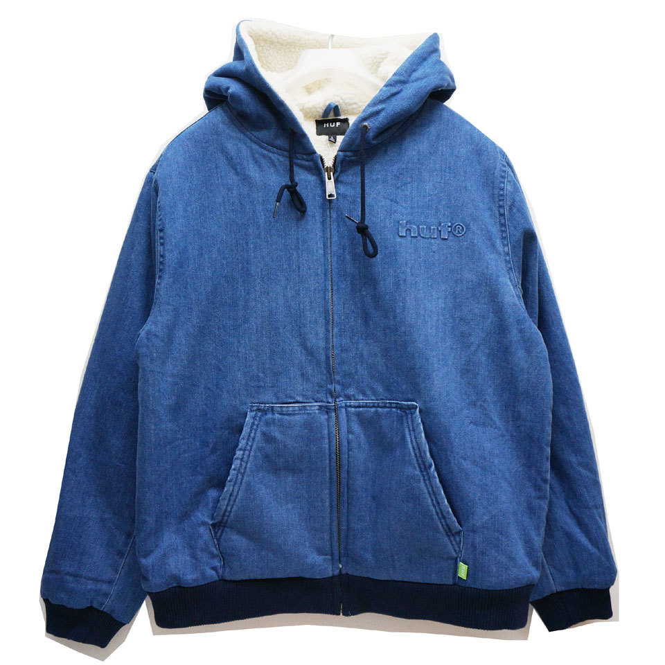 ハフ HUF デニムジャケット デニムパーカー COLTON HOODED ZIP JACKET アウター インディゴブルー INDIGO BLUE