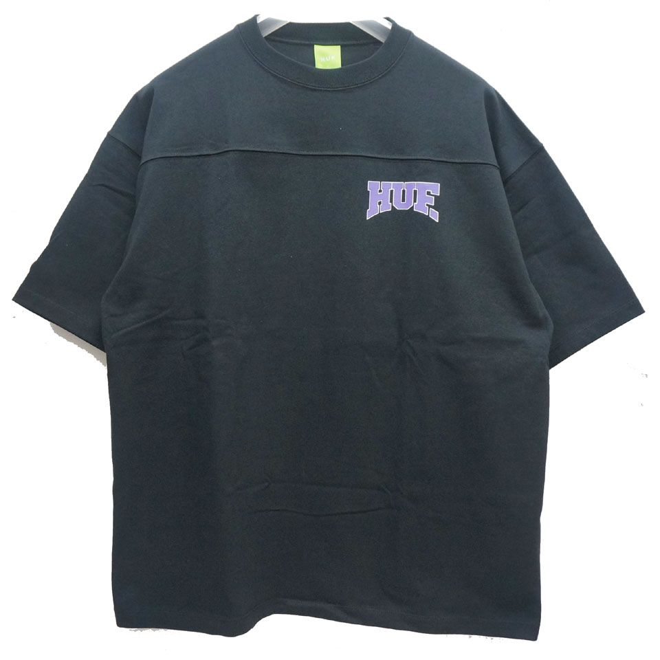 全2色 ハフ HUF Tシャツ DRAFT PICK FOOTBALL Tee 半袖 フットボールTシャツ ヘビーウェイト ホワイト ブラック  WHITE BLACK 白 黒