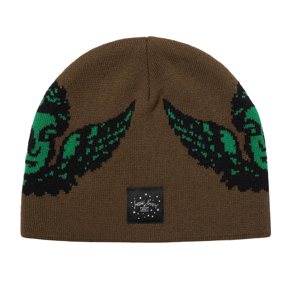 ハフ HUF ビーニー ニットキャップ ニット帽 HUF X SMASHING PUMPKINS CHERUB SKULL BEANIE  スマッシングパンプキンズ ブラウン BROWN 茶色