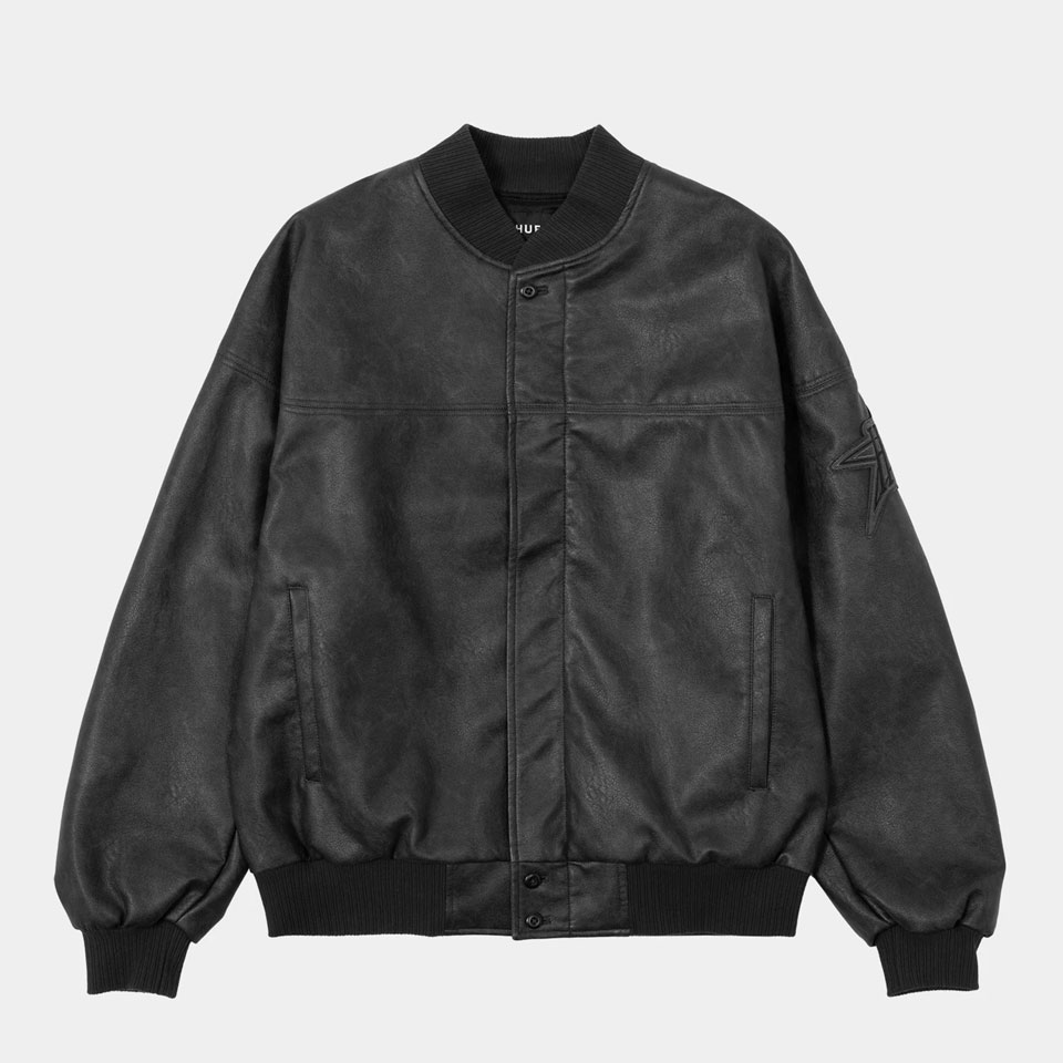 HUF フェイクレザージャケット HUF ハフ PUレザージャケット ボンバージャケット INTERGALACTIC