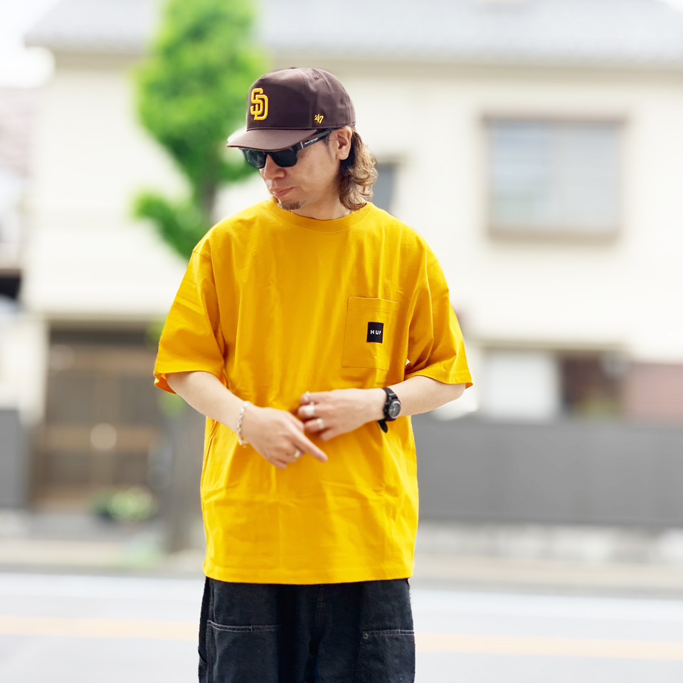HUF 全3色 ハフ Tシャツ SET BOX LOGO POCKET TEE 半袖 ホワイト