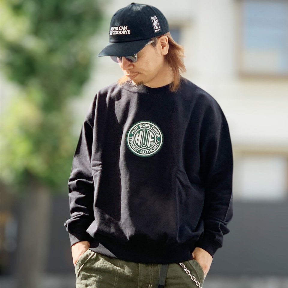 HUF（ハフ） SALE セール クルースウェット TRANSIT AUTHORITY