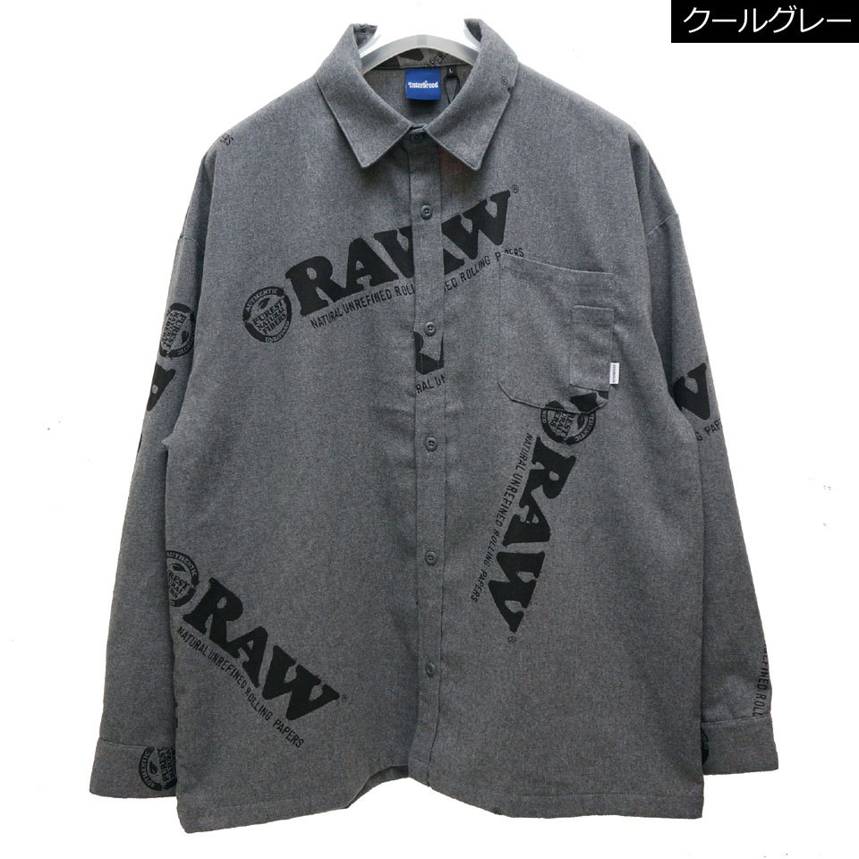 全2色 インターブリード INTERBREED × RAW 長袖シャツ LOGO