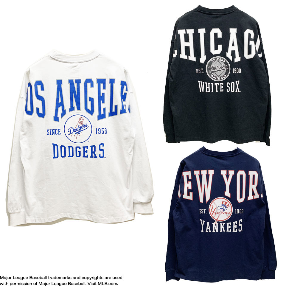 MLB 全3色 メジャーリーグベースボール ロンT BACK LOGO LS Tee