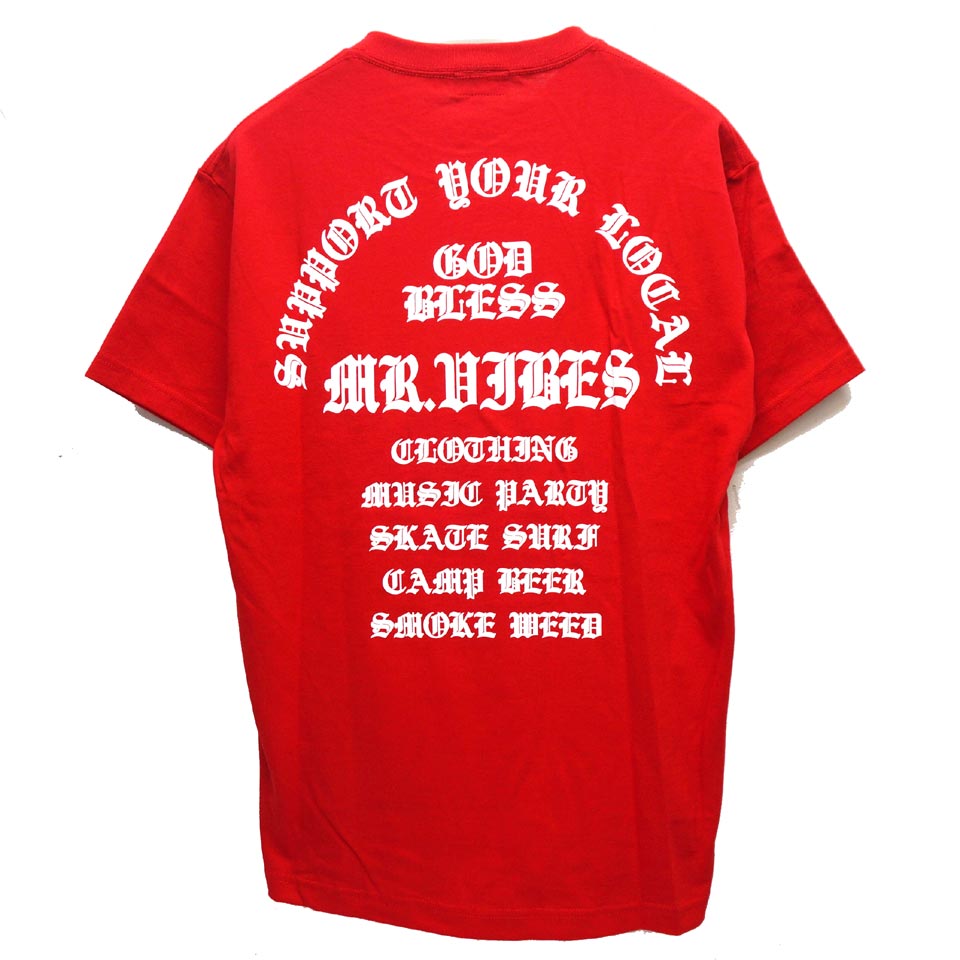 MRV by Mr.vibes Tシャツ GOD BLESS S/S Tee 半袖 オリジナル レッド 赤 RED｜mr-vibes｜02