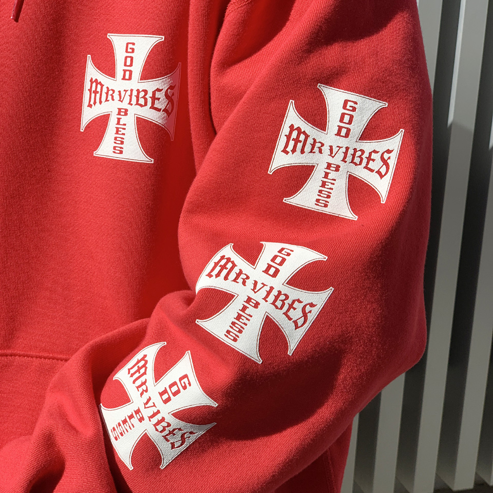 MRV by Mr.vibes パーカー フーディー IRON CROSS P/O HOODIE