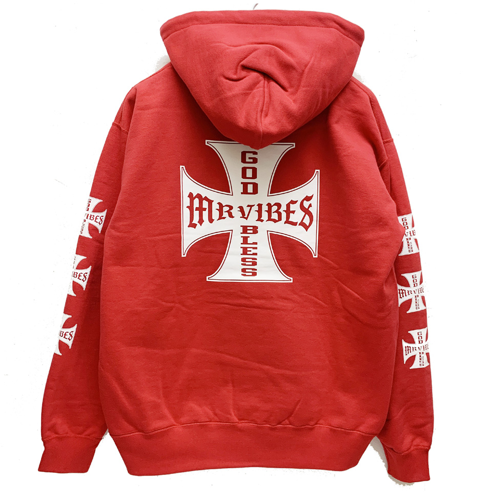 MRV by Mr.vibes ジップパーカー フーディー IRON CROSS ZIP HOODIE