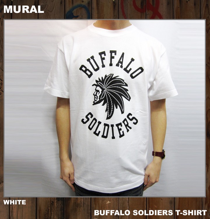 MURAL[ミューラル] BUFFALO SOLDIERS S/S Tee バッファローソルジャー Tシャツ 半袖 メンズ 定番 大きいサイズ /  ホワイト WHITE 白