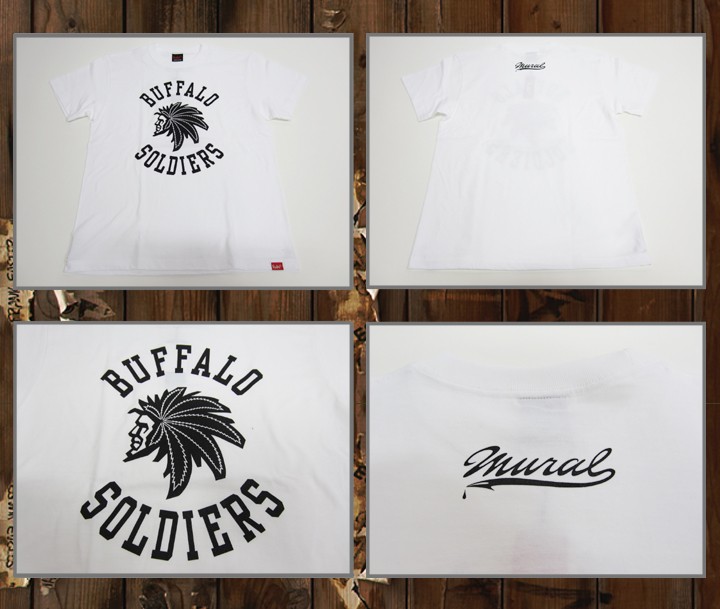 MURAL[ミューラル] BUFFALO SOLDIERS S/S Tee バッファローソルジャー Tシャツ 半袖 メンズ 定番 大きいサイズ /  ホワイト WHITE 白