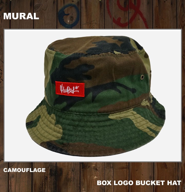 MURAL ミューラル バケットハット BOX LOGO BUCKET HAT ホワイト 白の MURAL ミューラル バケットハット BOX LOGO BUCKET HAT ホワイト 白の