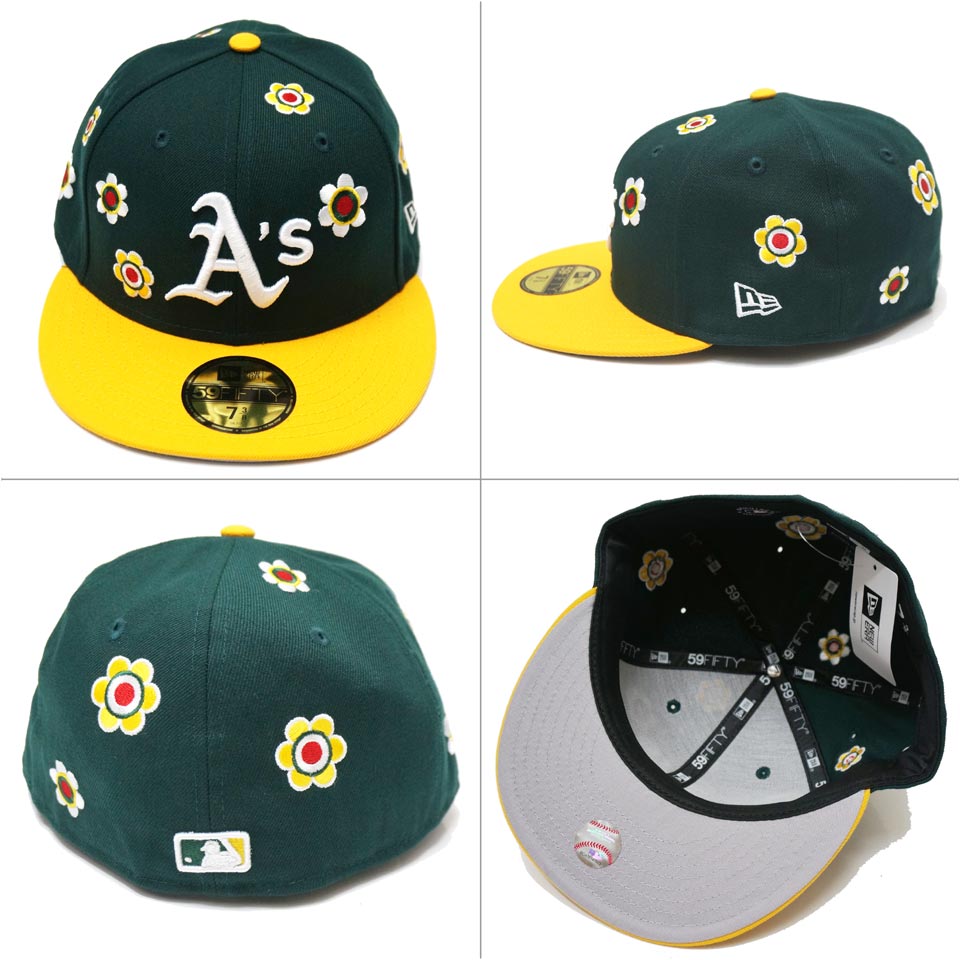 【希少品】ニューエラ　アスレチックス　キャップ　緑　刺繍　58.7 newera2237_02.jpg