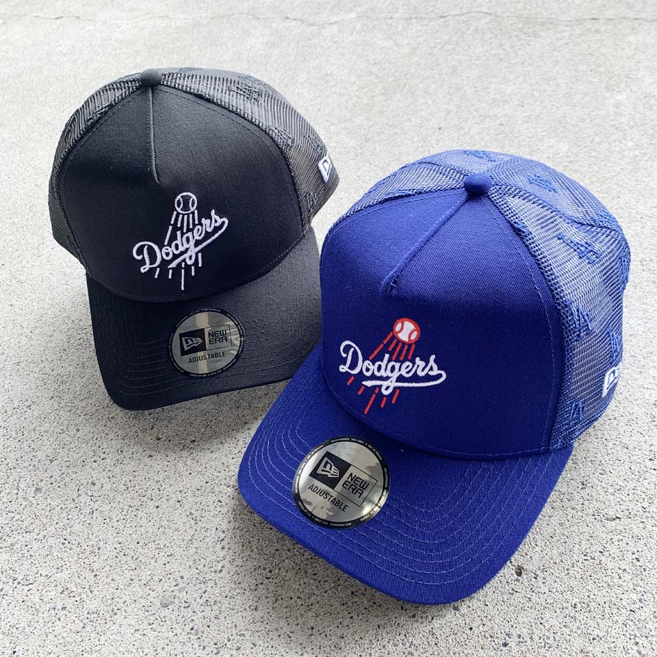 ニューエラ NEW ERA キャップ 9FORTY A-Frame TRUCKER CAP MLB Mesh Embroidery - LA  DODGERS ドジャース メッシュキャップ ブラック ロイヤル