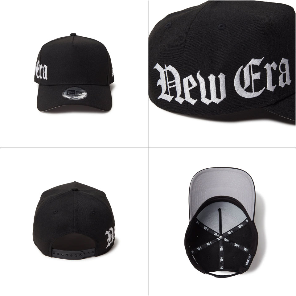 New Era x Goldwin 黒 キャップ スナップバック 9FIFTY Metal Flag ウーブンパッチ ブラック × ゴールド