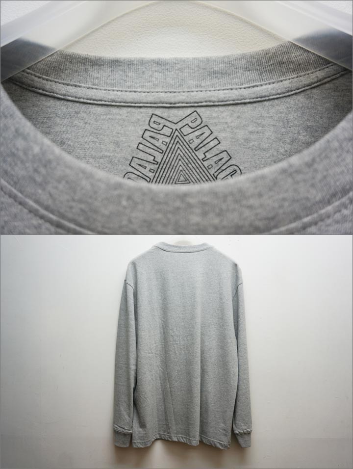 PALACE SKATEBOARDS パレス Tシャツ MUSCLE L/S Tee ロンT グレー GREY