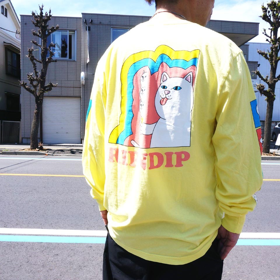 リップンディップ RIPNDIP ロンT Tシャツ LICK ME L/S Tee イエロー