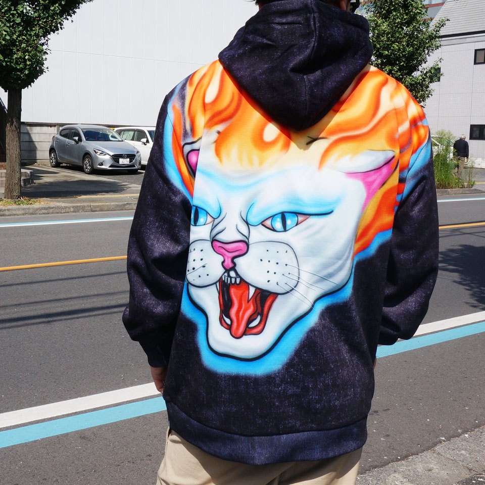 大人の上質 RIPNDIP リップンディップ 猫 パーカー メンズL ネコ