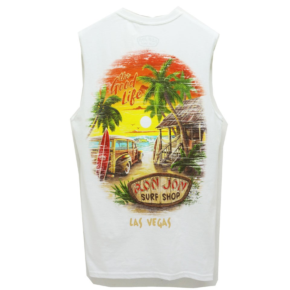 古着　RON JON SURF SHOP ロンジョン タンクトップ L 白　短丈 古着 RON JON SURF SHOP ロンジョン タンクトップ L 白 短丈