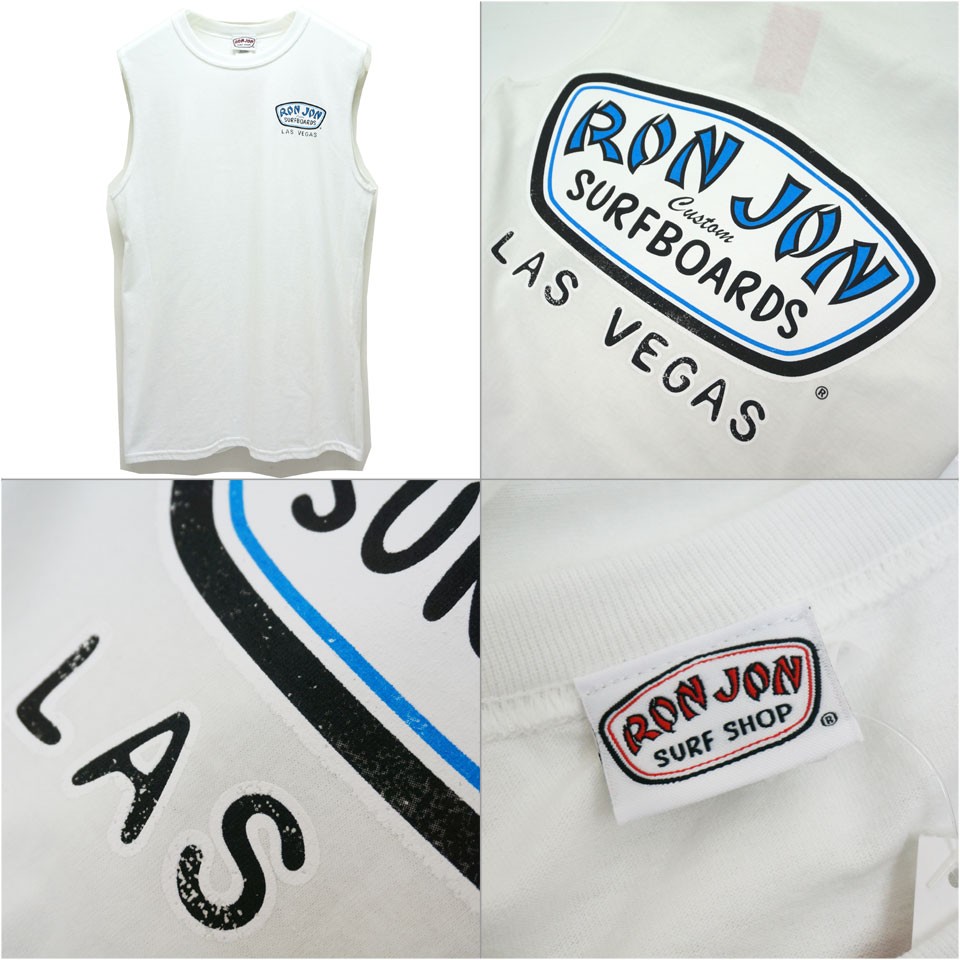 古着　RON JON SURF SHOP ロンジョン タンクトップ L 白　短丈 ronjon1905wht05.jpg