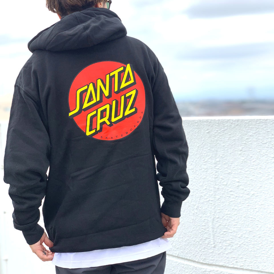 サンタクルーズ SANTA CRUZ サンタクルズ パーカー フーディー CLASSIC DOT P/O HOODIE 定番ロゴ ブラック 黒  BLACK