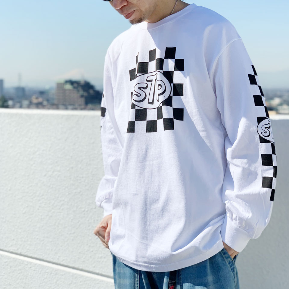 全2色 エスティーピー STP ロンT CHECKER L/S Tee Tシャツ 長袖 ホワイト ブ...