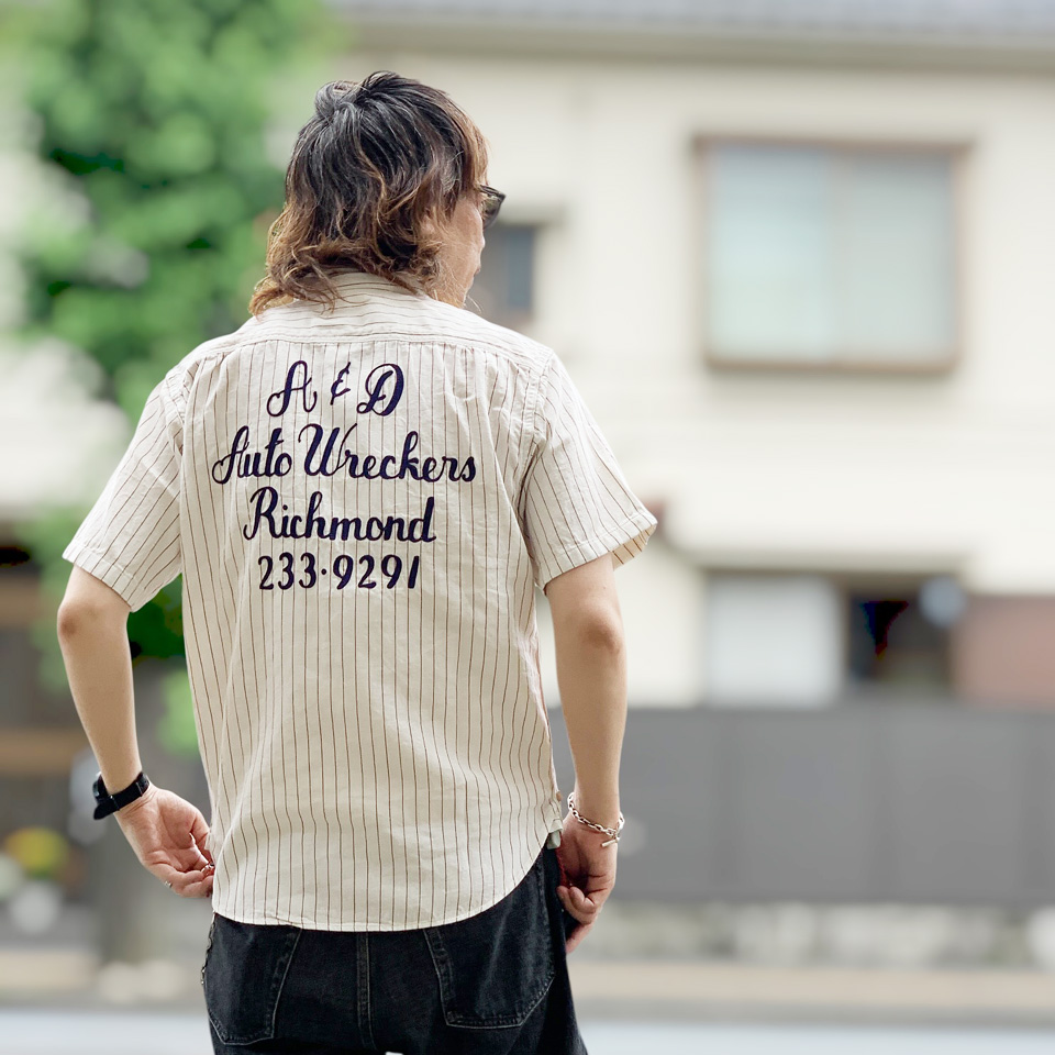 SUGAR CANE 全2色 シュガーケーン 半袖ワークシャツ COKE STRIPE WORK