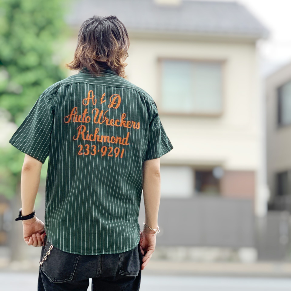 SUGAR CANE 全2色 シュガーケーン 半袖ワークシャツ COKE STRIPE WORK