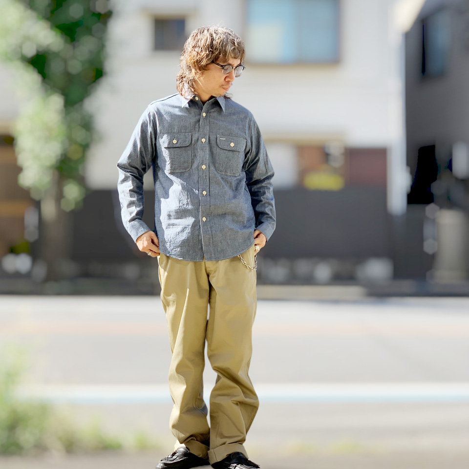 SUGAR CANE シュガーケーン シャンブレーシャツ BLUE CHAMBRAY WORK