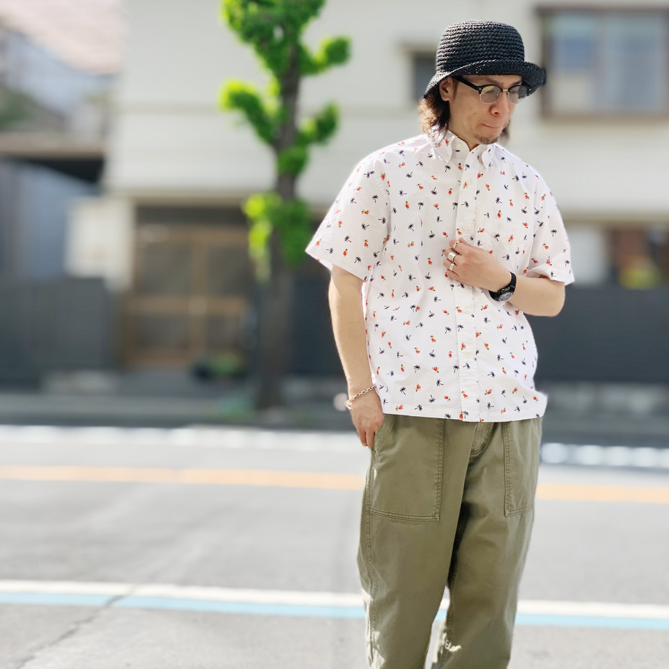 SUN SURF サンサーフ オックスフォードシャツ 総柄シャツ COTTON