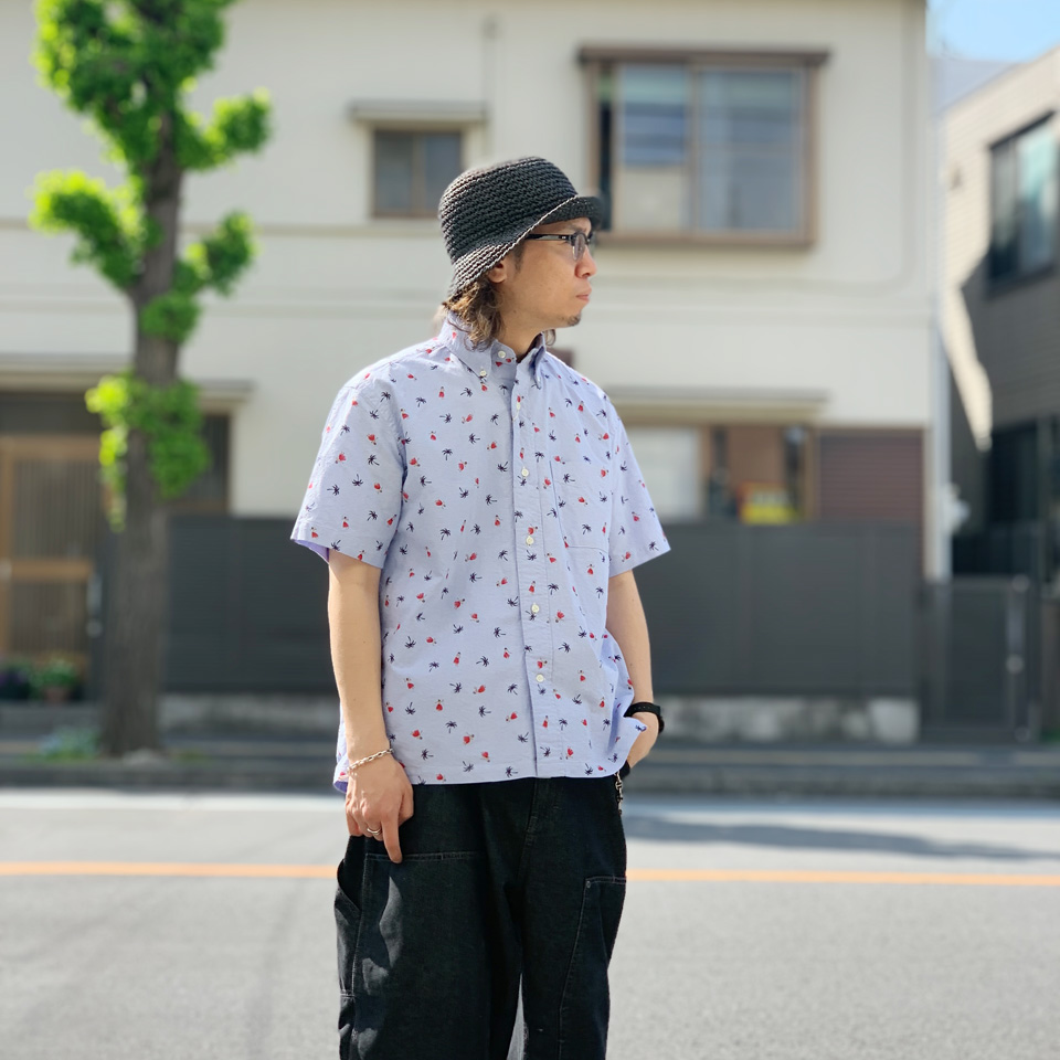 SUN SURF サンサーフ オックスフォードシャツ 総柄シャツ COTTON