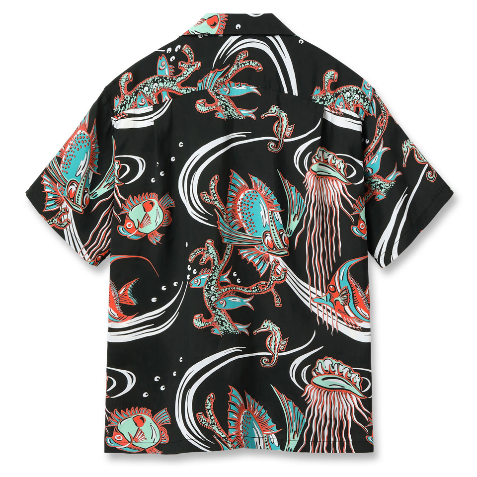 SUN SURF アロハシャツ Mサイズ ブラック/マルチカラー SUN SURF サンサーフ アロハシャツ ハワイアンシャツ RAYON