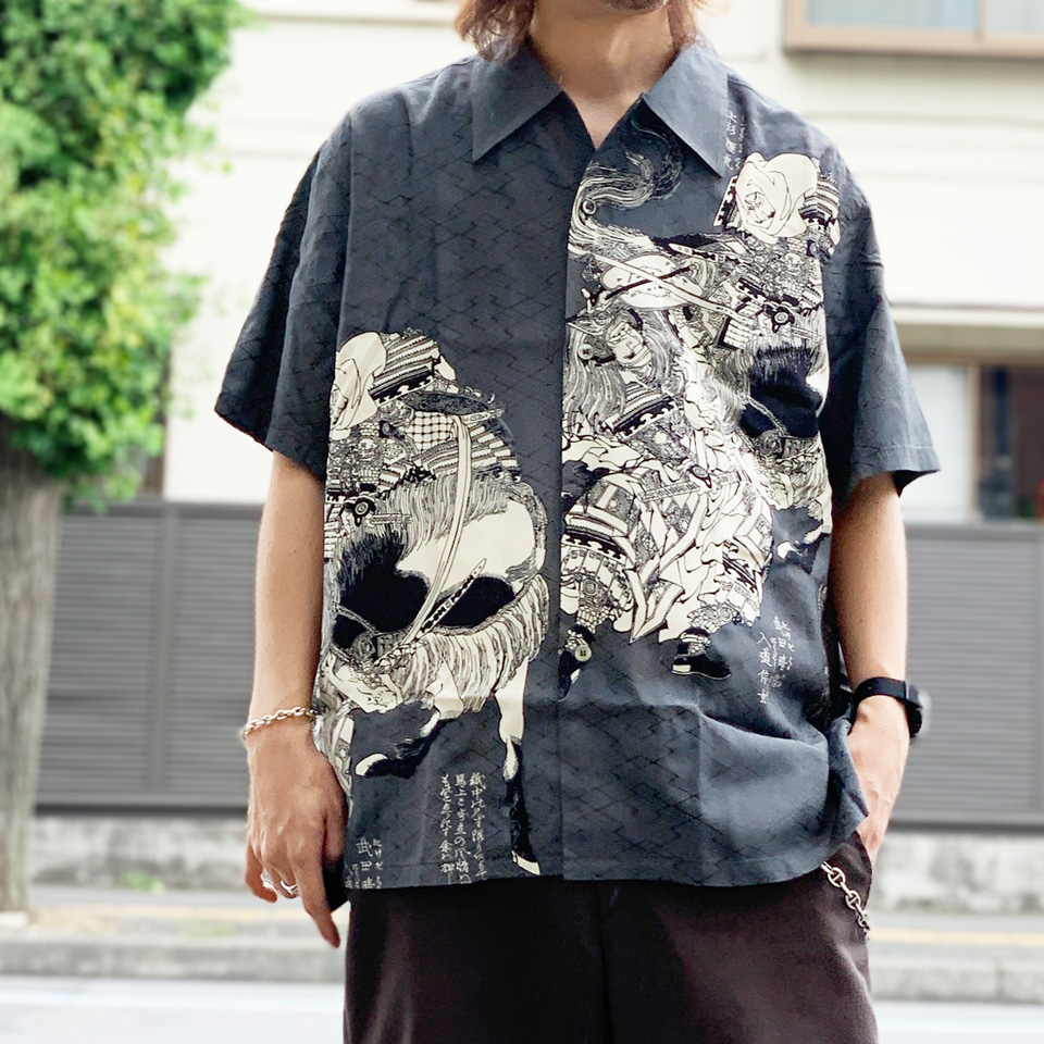 激レア北斎葛飾★波と山のデザイン アロハシャツM〜L相当 サンサーフ × 葛飾北斎(Katsushika Hokusai) アロハシャツ SUN